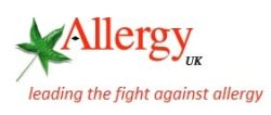 Logo of Allergy UK with the tagline "Leading the fight against allergy" displayed prominently beneath it.