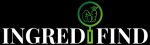 Ingredifind logo. The word in white, upper case, letters, with the first "I" replaced with a green magnifying glass highlighting some vegetables.