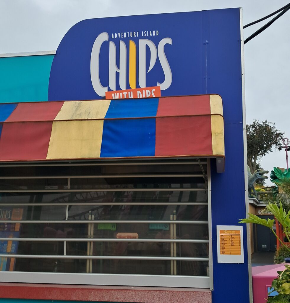 The Chips with Dips kiosk at Adventure Island.