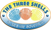 Three shells at Sea Life Adventure logo