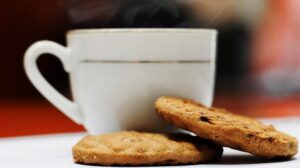 Cup with biscuits
